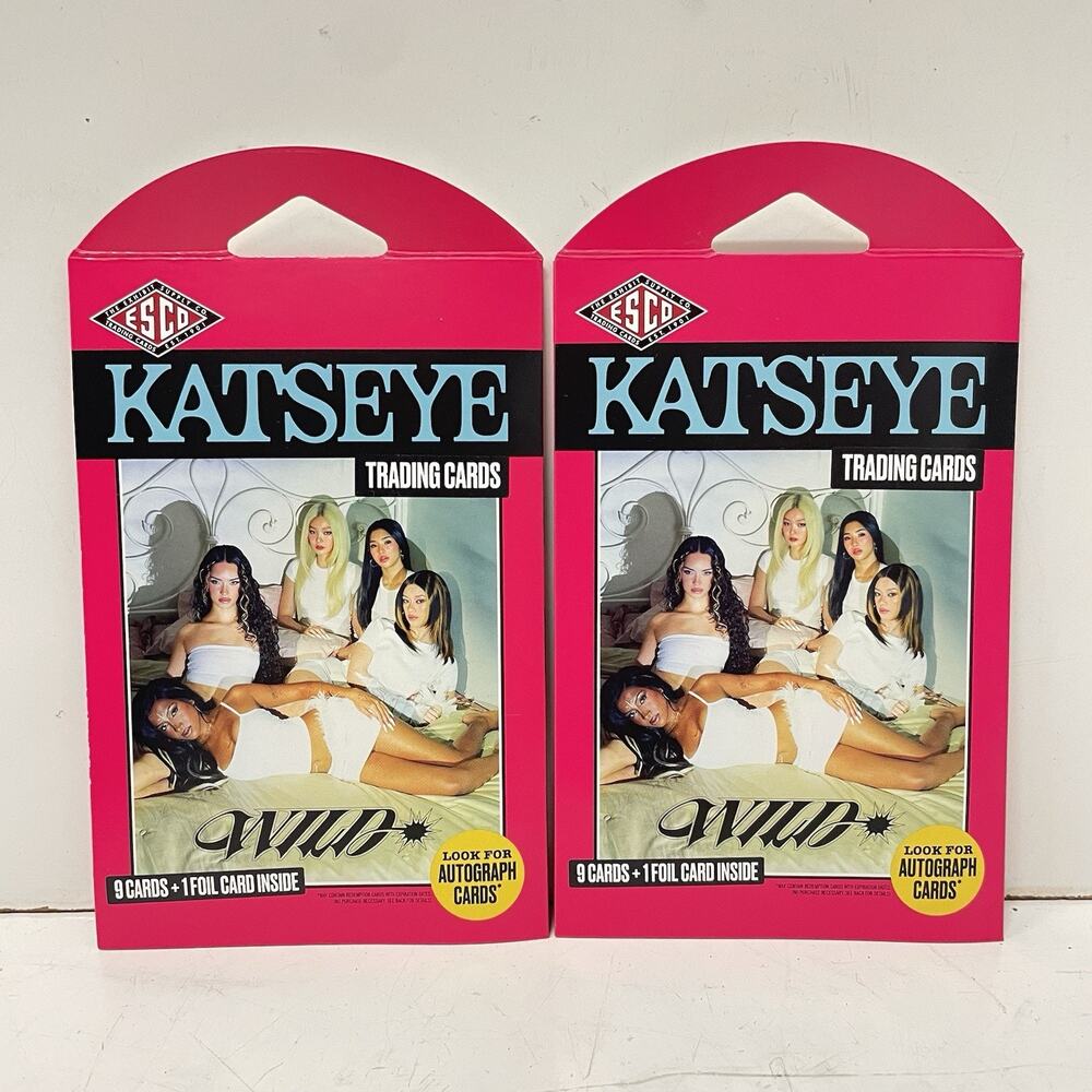 2x Katseye Wild 2026 ESCO Collectible Trading Card Pack 9 Cards + 1 Foil
